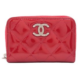 Chanel Matelassé Leder- Münzbeutel Rot