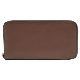 Hermès Hermes Azap Long Silk Ledergeldbörse Braun