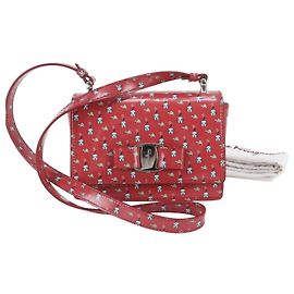 Salvatore Ferragamo Vara Ribbon Leather Shoulder Bag Red