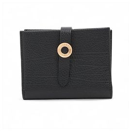 Burberry Bi-fold Geldbörse aus schwarzem Leder Schwarz