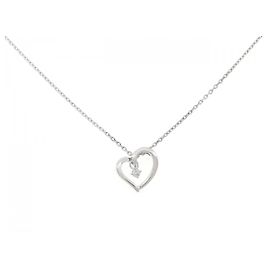 Autre Marque K10 Weißgold-Diamantcollier Silber