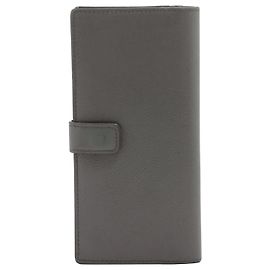Cartera bi-fold de piel Prada Castaño