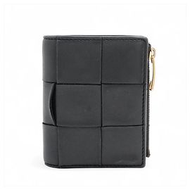 Carteira Bi-fold Cassette Small em couro Bottega Veneta Preto