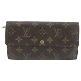 Louis Vuitton Monogram Portefeuille Sarah Long Wallet Marron