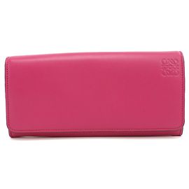 Portafoglio lungo Loewe in vitello rosa Rosa