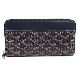 Portafoglio Goyard Matignon GM in tela Navy Blu navy