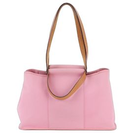 Hermès Hermes Cabas Elan PM 2-Way Shoulder and Tote Bag Pink Camel