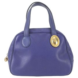 Bolsa Tote em couro azul Christian Dior Azul
