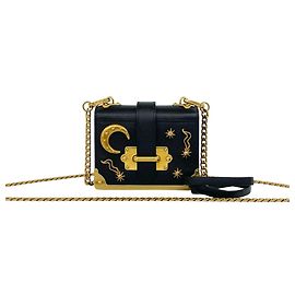 Prada Cahier Mini-Tasche mit Nieten-Logo Schwarz