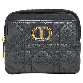 Monedero de piel negra Christian Dior Negro