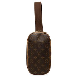 Louis Vuitton Brown Monogram Pochette Gange Castaño