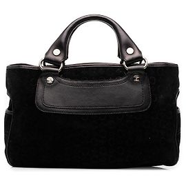 Céline Celine Black C Macadam Suede Boogie Handbag Black