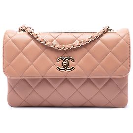 Chanel Brown Medium Quilted Lambskin Trendy CC Flap Brown Flesh