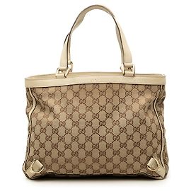 Gucci Beige GG Canvas Abbey D Ring Tote Beige