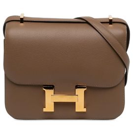 Hermès Brown Mini Chevre Mysore Constance 18 Marrone