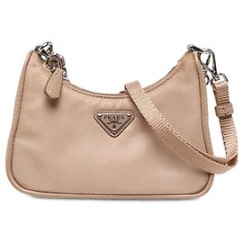 Prada Beige Mini Tessuto Re Edition 2005 Satchel Beige