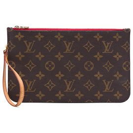 Louis Vuitton Brown Monogram Neverfull MM Pouch Braun