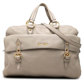 Bolso Satchel Miu Miu de piel beige Beige