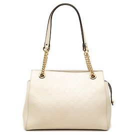 Bolsa de Ombro Soft Guccissima Medium branca Gucci Branco