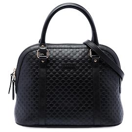 Gucci Medium Microguccissima Dome Satchel Schwarz Schwarz