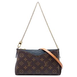 Clutch Louis Vuitton Pallas Monogram Brown Outro Azul marinho