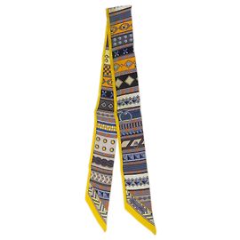 Pañuelo Twilly Hermès Blue Colliers de Chiens Azul