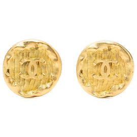 Orecchini a clip rotondi placcati oro Chanel Gold CC D'oro