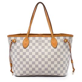Louis Vuitton White Damier Azur Neverfull PM Bianco