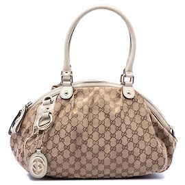 Gucci Beige GG Canvas Sukey Satchel Handtasche Beige