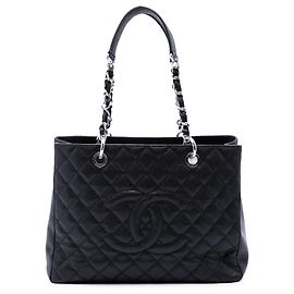 Chanel Black Caviar Grand Shopping Tote Black