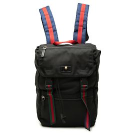 Gucci Black Canvas Techno Web Animalier Rucksack Schwarz