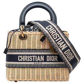 Dior Brown Medium Wicker Oblique Lady Dior Castaño Marrón claro