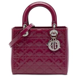 Dior Pink Medium Patent Cannage Lady Dior Rosa Otro