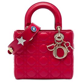 Dior Red Small Lambskin Cannage MyABCDior Lady Dior Rosso
