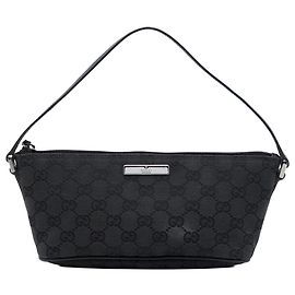Gucci Black GG Canvas Boat Noir