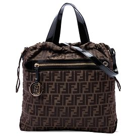 Borsa Satchel Fendi in tela Zucca marrone Marrone
