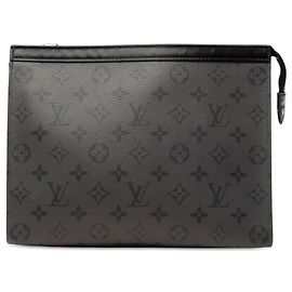 Louis Vuitton Gray Monogram Eclipse Reverse Pochette Voyage MM Marron