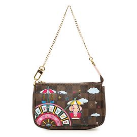 Louis Vuitton Brown Damier Ebene Vivienne Holiday Mini Pochette Accessoires Marrone