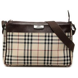 Bolsa Tiracolo Burberry Beige House Check Canvas Bege