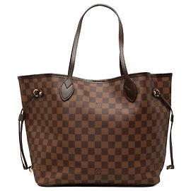 Louis Vuitton Brown Damier Ebene Neverfull MM Marrom