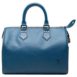 Louis Vuitton Blue Epi Speedy 25 Blau