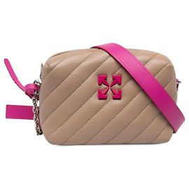 Off White Sac caméra Off-White Jackhammer en agneau matelassé marron Marron Marron clair