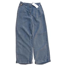 Maison Martin Margiela MM6 Maison Margiela Pantalones Anchos Grises de Algodón Gris
