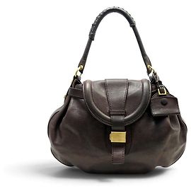 Céline VINTAGE CELINE HANDBAG LARGE GRAINED LEATHER SHOULDER BAG BROWN Brown