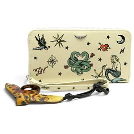 NUEVA CARTERA ZADIG & VOLTAIRE COMPAGNON TATTOO + CHARM PLÁTANO Crudo