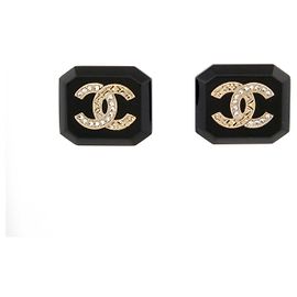 NEUE CHANEL ABB356 STECKER-OHRRINGE CC LOGO STRASS + BOX EARRINGS Schwarz