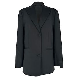 Off White Blazer de botonadura sencilla Off-White en lana negra Negro