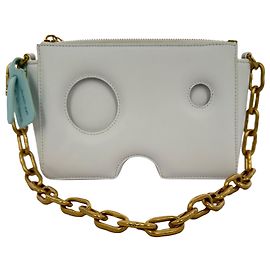 Off White Sac à épaule zippé Burrow Off-White en cuir gris Gris