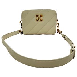 Off White  Off-White Jackhammer Leather Camera Bag in Cream Leather  White Cream