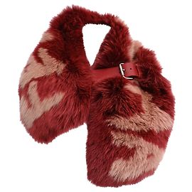 Cachecol Fendi com fivela em pele de raposa borgonha Vermelho Bordeaux